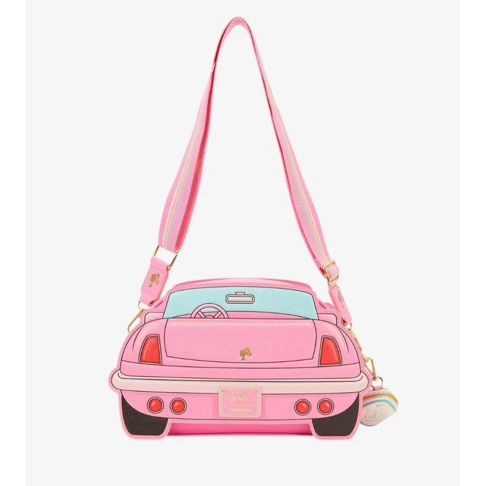NEW Loungefly Barbie Pink Car With Bag Charm Light-Up Crossbody Bag‎